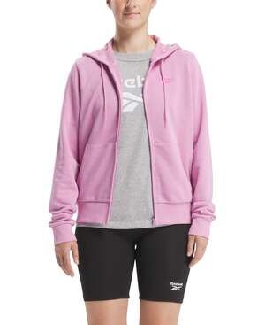 Reebok Identity Logo French Terry Full-Zip Sweatshirt Jasmine Pink NWT XS